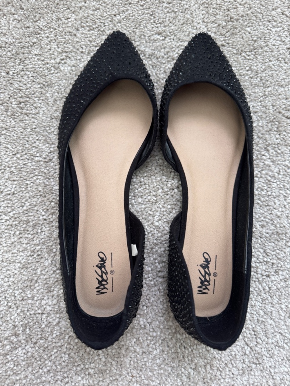 Mossimo Supply Co. Black Studded Pointed-Toe Flats